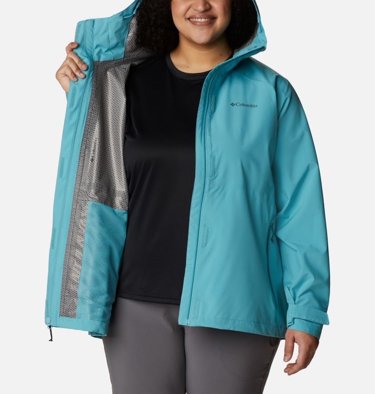 Women's Columbia Earth Explorer Shell Jackets Turquoise | Plus Size CA-T8341